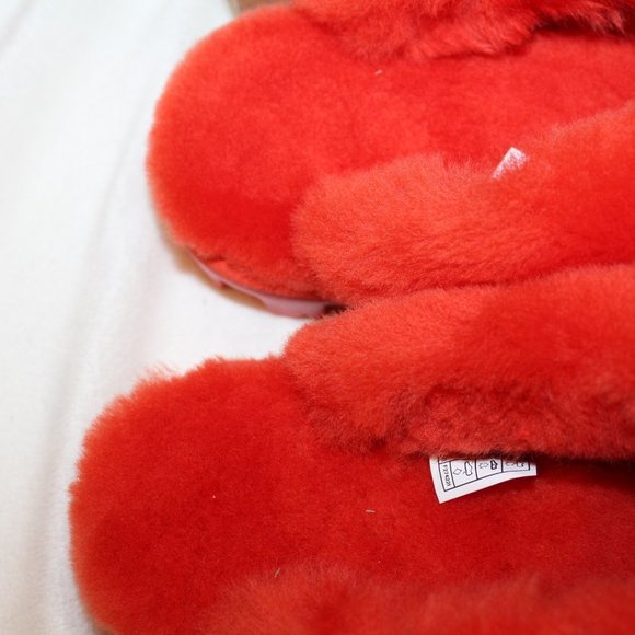 NIB UGG WOMEN'S COQUETTE SUEDE SHEARLING SLIP ON SLIPPERS‎ RED PEPPER - Picture 6 of 8